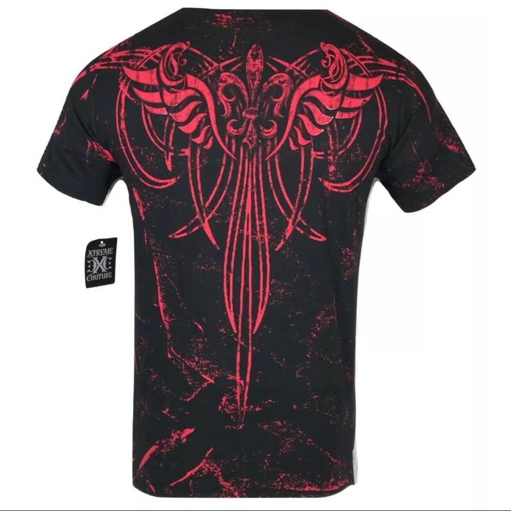 Xtreme Couture By Affliction Men's T-Shirt VICTORY Skull Biker MMA Black S-5XL - Picture 3 of 8
